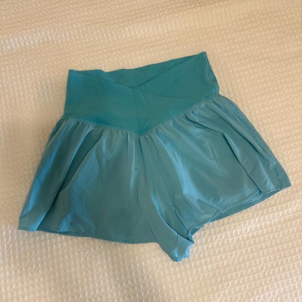 High-Waist Aqua Active Skort Shorts